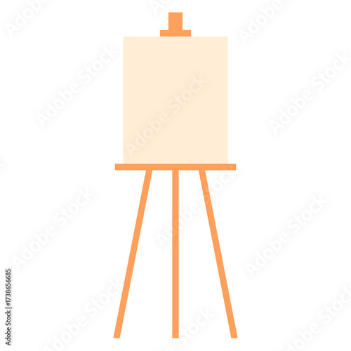 Artist's Canvas Icon. Easel stand for artist with empty white canvas