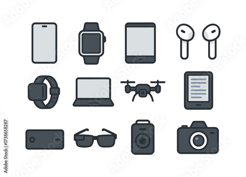 Modern technology gadgets set in flat design