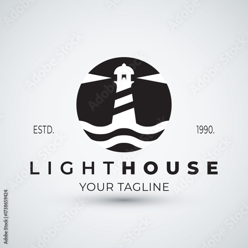 Lighthouse logo vector design template
