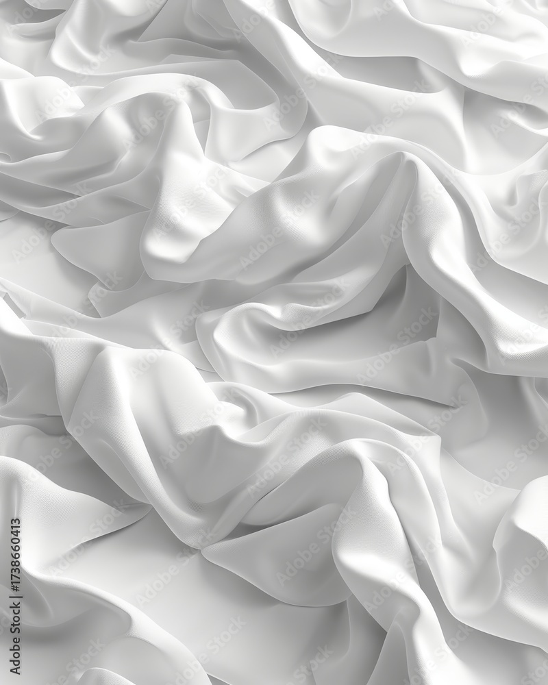 Fototapeta premium Elegant abstract shapes gracefully intertwined within a serene flowing white network design