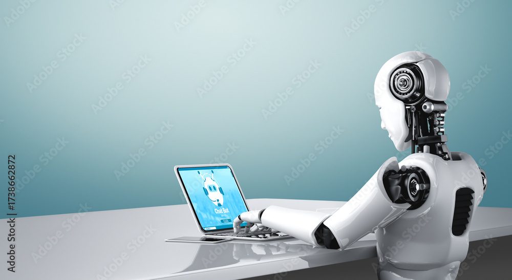 Fototapeta premium Chatbot software application for modish online business that automatically reply to customer questions