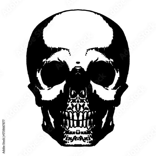 silhouette A terrifying skull and crossbones vector illustration on a black background, a classic symbol of pirate danger and death