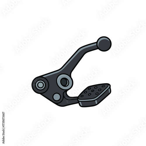 A black motorcycle clutch lever and foot pedal assembly, depicted in a simple, stylized illustration against a white background.