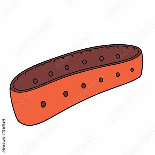 A simple, stylized illustration of a mitochondrion, a key organelle in eukaryotic cells, depicted with its characteristic oval shape and internal cristae.