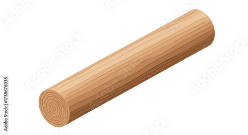 Realistic wooden log design in isometric style for natural themes