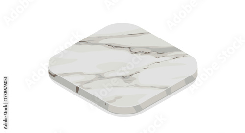 Elegant marble square platform on white background for product display