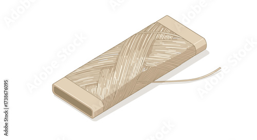 Minimalist yarn spool illustration: intricate pattern and clean design