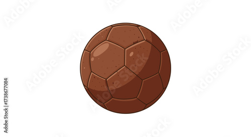 Cartoon chocolate textured ball with hexagon pattern