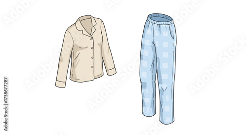 Cozy plaid pajama set with shirt and pants