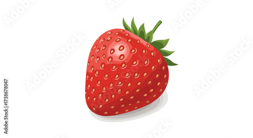 Vibrant 3d strawberry with detailed texture and realistic appearance