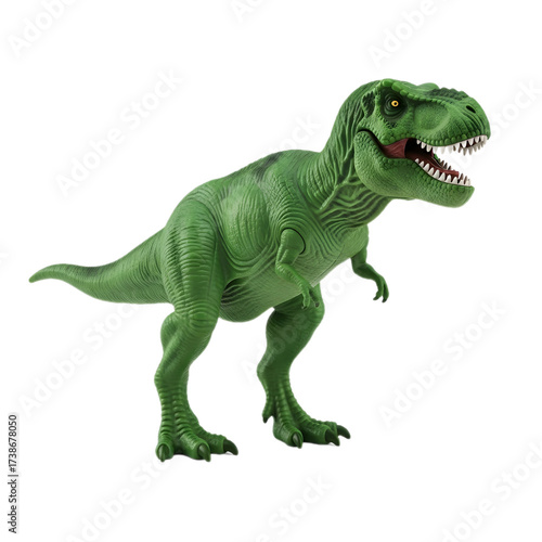 Tyrannosaurus Rex Toy Roaring Isolated on Transparent Background
