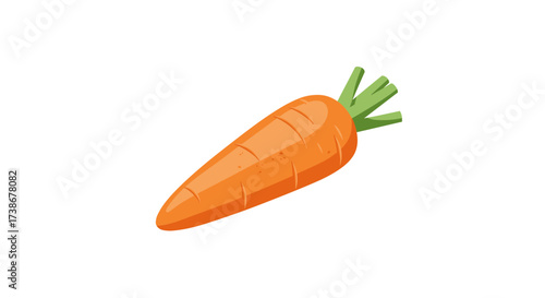 Fresh orange carrot with green leaves on white background