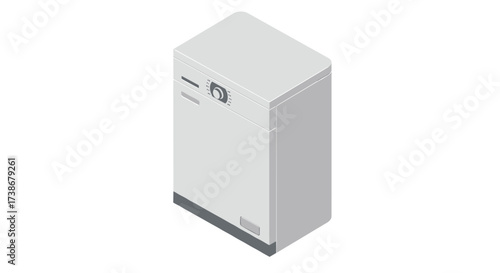 Modern isometric dishwasher design for kitchen appliance concepts