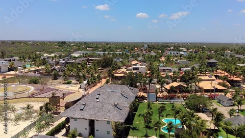 Aerial view of Barra Grande village at Cajueiro da Praia, Piaui. Famous Brazilian beach, perfect to practice kitesurf.