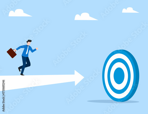 businessman running on the sky