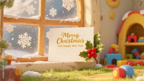 Cozy Winter Greetings: Crafting Festive Christmas Cards with Cheerful Decorations and Snowy Holiday Cheer