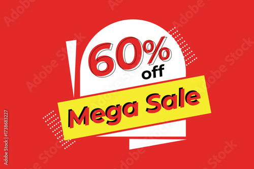 60% off Mega sale tag design, modern tag, new tag design