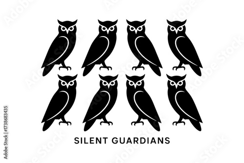 Birds silhouettes vector set, Collection of black isolated of flying birds seagulls against a white background, Beautiful bird flying silhouette set of vector, USA national birds silhouettes - Eagles,