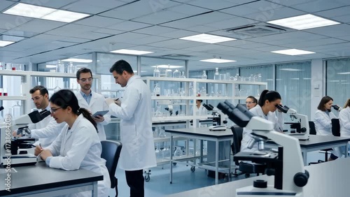 Scientific Research in Modern Laboratory Environment with Diverse Team of Professionals