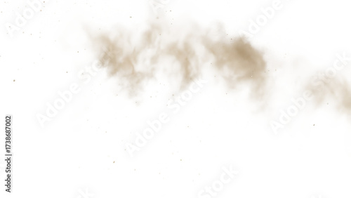 Brown smoke dust cloud overlay PNG isolated on transparent background
