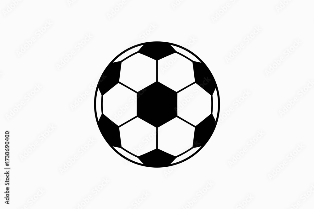 Obraz premium Soccer ball vector illustration simple flat design isolated on white background for sports and recreation concepts