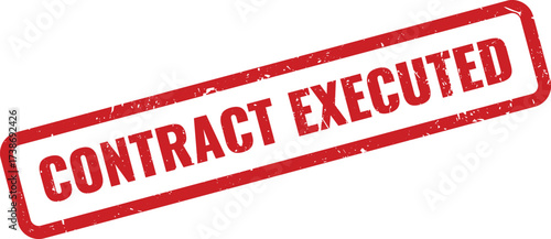 Red contract executed Rubber Stamp on White Background, Indicating a Formal Agreement is Signed