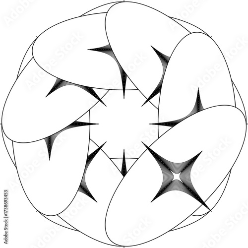 Modern geometric design with abstract shapes and vibrant colors / Diseño geométrico moderno con formas abstractas y colores vibrantes / Modernes geometrisches Design mit abstrakten Formen und lebendig