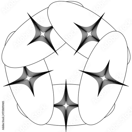 Modern geometric design with abstract shapes and vibrant colors / Diseño geométrico moderno con formas abstractas y colores vibrantes / Modernes geometrisches Design mit abstrakten Formen und lebendig
