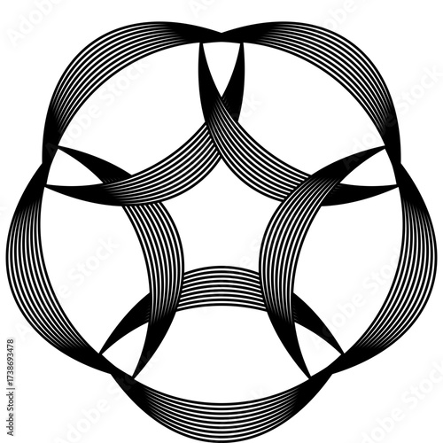 Modern geometric design with abstract shapes and vibrant colors / Diseño geométrico moderno con formas abstractas y colores vibrantes / Modernes geometrisches Design mit abstrakten Formen und lebendig