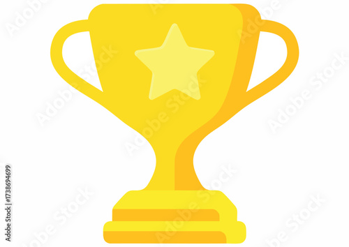 A golden trophy with handles and a star emblem, symbolizing success and achievement.