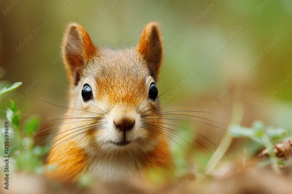 Obraz premium Close-Up of a Squirrel in Nature