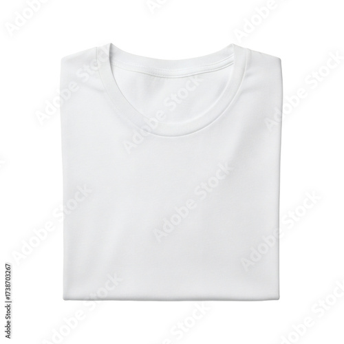 Folded plain white tshirt isolated on transparent background