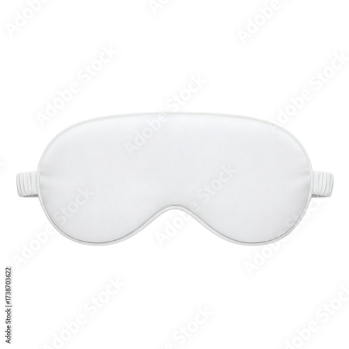 Soft white terry cloth sleep mask isolated on transparent background