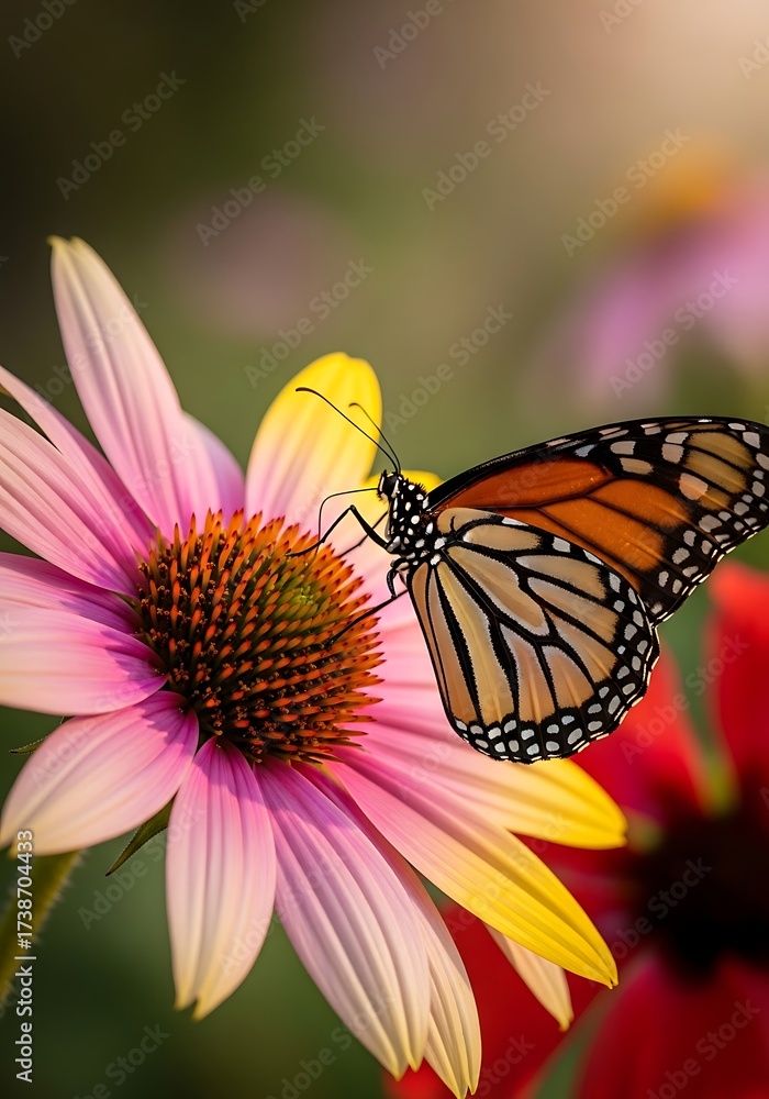 Obraz premium Monarch Butterfly on Coneflower.