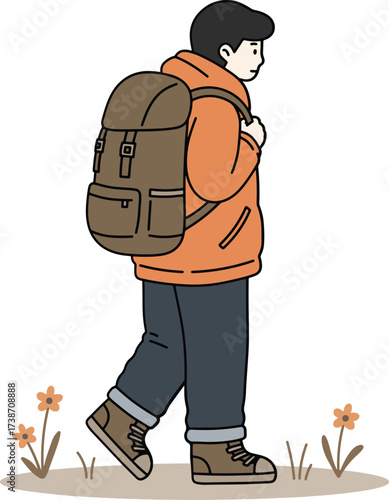 Person Hiking with Backpack