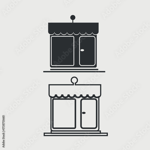 Minimalist Store icon black outline shop symbol