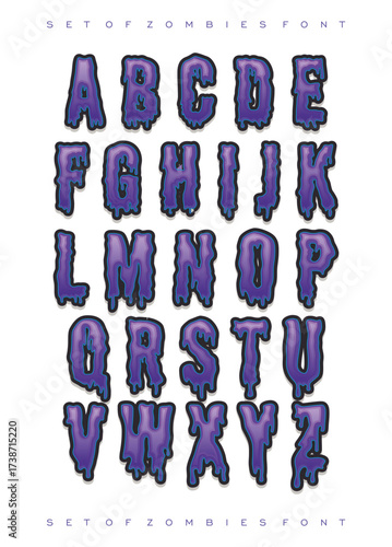 vector set of zombies font