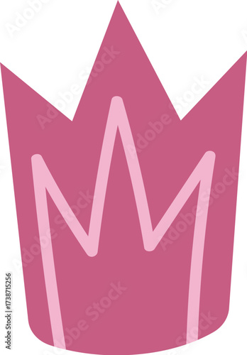 A simple stylized pink crown with a lighter pink outline
