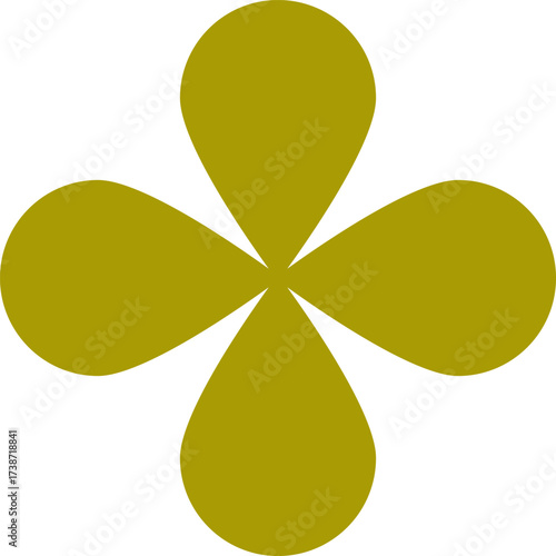 A stylized golden fourleaf clover pattern against a white background