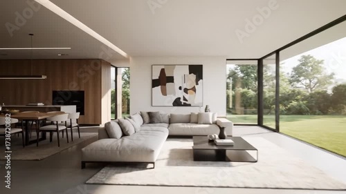 Architect using a VR headset for a virtual walkthrough of a digital building model.