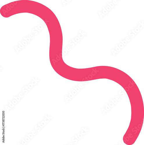 A thick bright pink wavy line on a white background