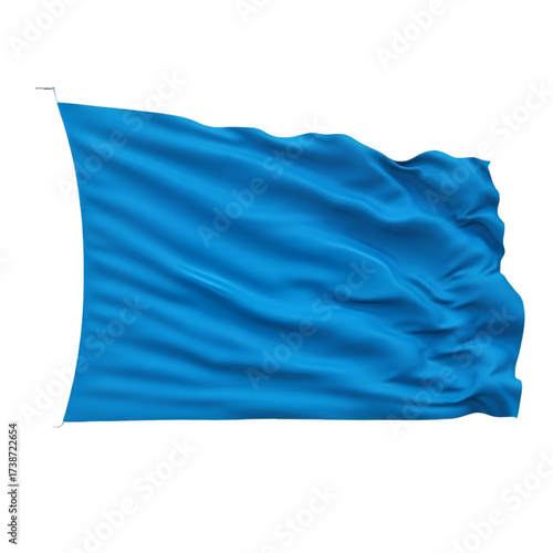 Waving Blue Flag on Black Background
