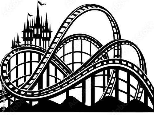 Creative details Roller Coaster Vector Illustration