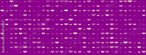Seamless Halloween Bat Pattern on Purple Background with Varying Shades of Cream and Violet for Spooky Designs