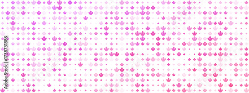 Abstract floral pattern with varying shades of pink and purple stylized leaf shapes creating a gentle gradient on a white background for decorative use