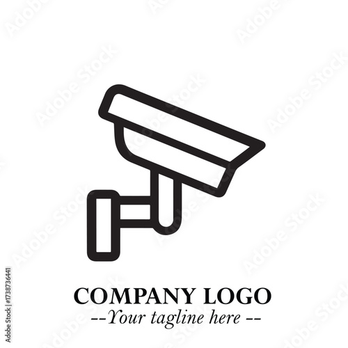 Black and White CCTV Logo Illustration in Minimalist Modern Vector Design for Security and Surveillance