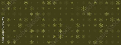 Seamless green abstract pattern with stylized snowflakes or star shapes on a dark background, creating a modern decorative texture for winter holidays.