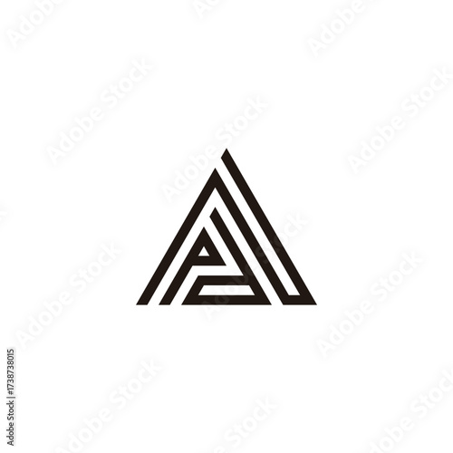 Letter N, P and d triangle geometric symbol simple logo vector