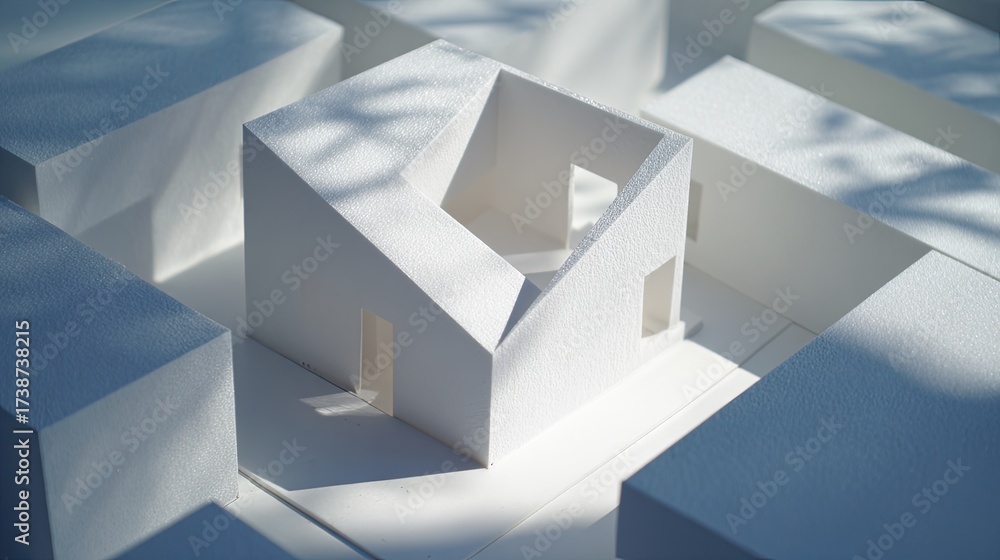 Obraz premium White Architectural Model Displaying House Design