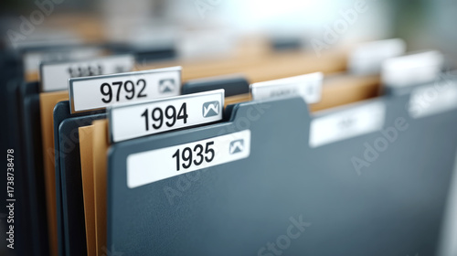 Organizing digital photo files by year in a modern filing system for efficient storage